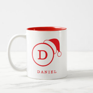 Individuelle Name und Mit Monogramm Weihnachtsmann Zweifarbige Tasse
