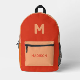 Individuelle Name und Monogramm Bedruckter Rucksack