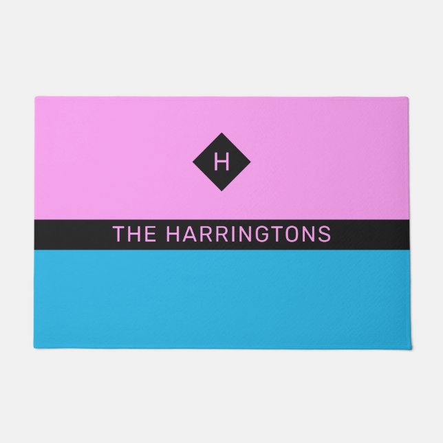 Individuelle Name und Monogramm Fußmatte (Vorderseite)