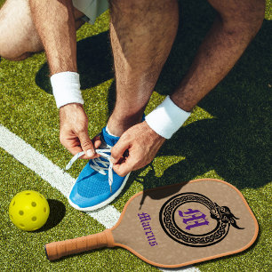 Individuelle Name und Monogramm im keltischen Stil Pickleball Schläger