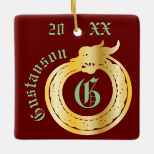 Individuelle Name und Monogramm keltischer Stil Ou Keramikornament