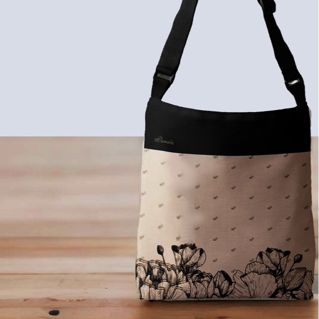 Individuelle Name- und Monogramm-Muster Tragetaschen Mit Langen Trägern (Von Creator hochgeladen)