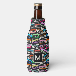 Individuelle Name- und Monogramm-Retro-Kettband Flaschenkühler