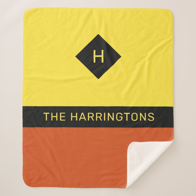 Individuelle Name und Monogramm Sherpadecke (Vorderseite)