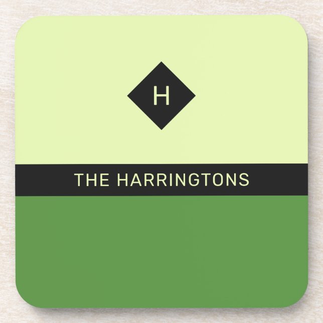 Individuelle Name- und Monogramm-Untersetzer-Set Getränkeuntersetzer (Vorderseite)