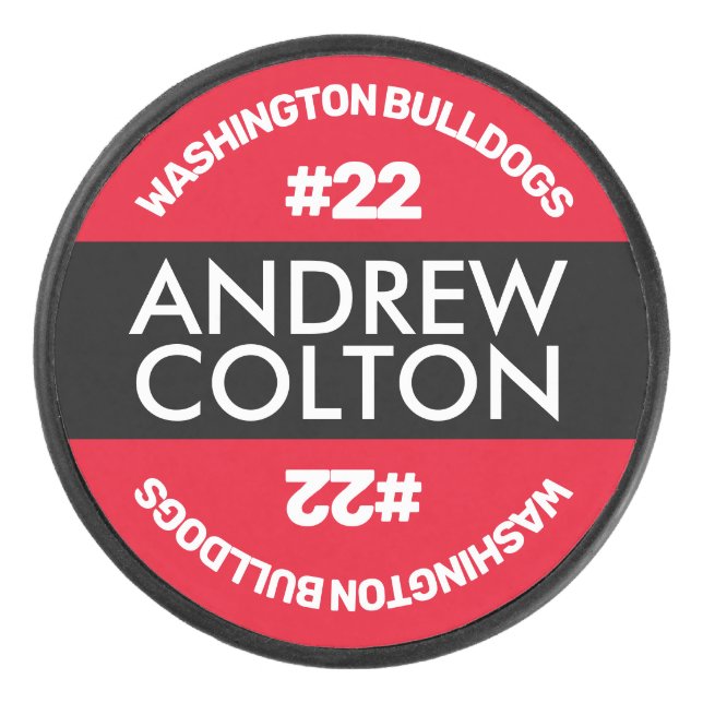 Individuelle Name- und Nummernhockey-Puck Eishockey Puck (Vorderseite)