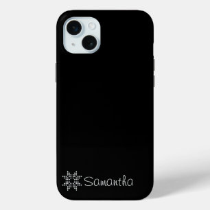 Individuelle Name und Poinsettia Kunst, Schwarz Case-Mate iPhone Hülle