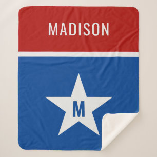 Individuelle Name und Rot, Weiß und Blau Sherpadecke