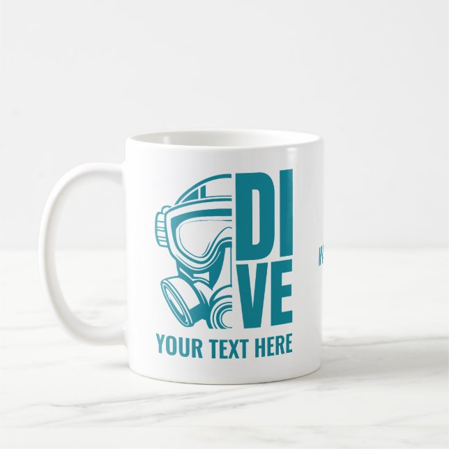 Individuelle Name und Tauchgebiet Kaffeetasse (Links)