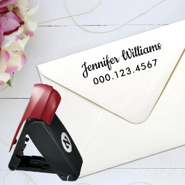 Individuelle Name- und Telefonnummer Taschenstempel