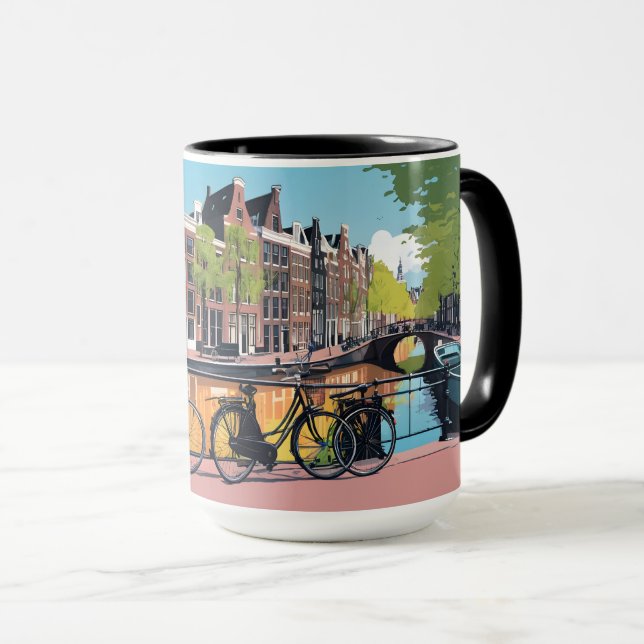 Individuelle Name und Text Amsterdam Tasse (VorderseiteRechts)