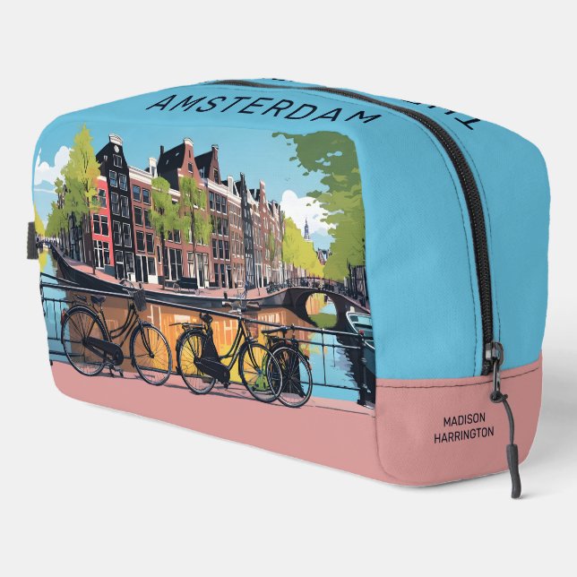 Individuelle Name und Text Amsterdam Waschbeutel (Rechte Ecke)