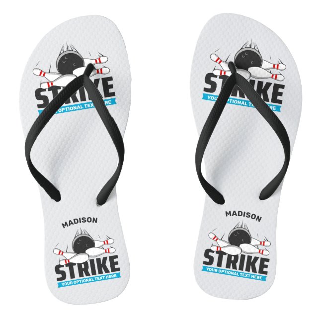 Individuelle Name- und Text-Bowling-Stoß Flip Flops (Fußbett)