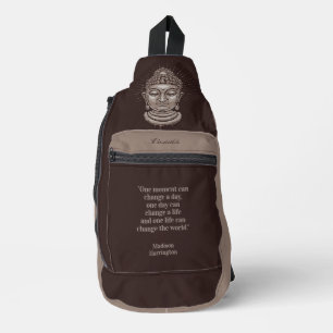 Individuelle Name und Text Buddha Zitat Crossbody Bag