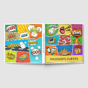 Individuelle Name- und Text-Comic Sprechblasen Gästebuch