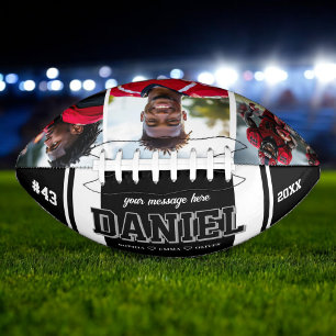 Individuelle Name und Text Foto Keepake-Geschenk Football