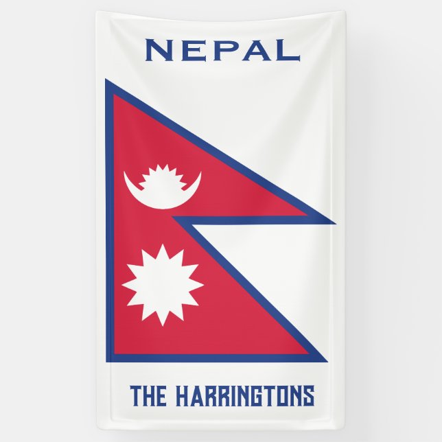 Individuelle Name- und Text-Nepal-Flagge Banner (Vertikal)