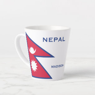 Individuelle Name- und Text-Nepal-Flagge Milchtasse