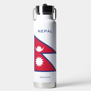 Individuelle Name- und Text-Nepal-Flagge Trinkflasche
