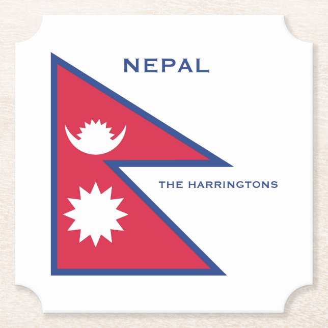 Individuelle Name- und Text-Nepal-Flagge Untersetzer (Vorderseite)