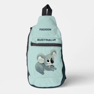 Individuelle Name und Text Niedlich Koala Crossbody Bag
