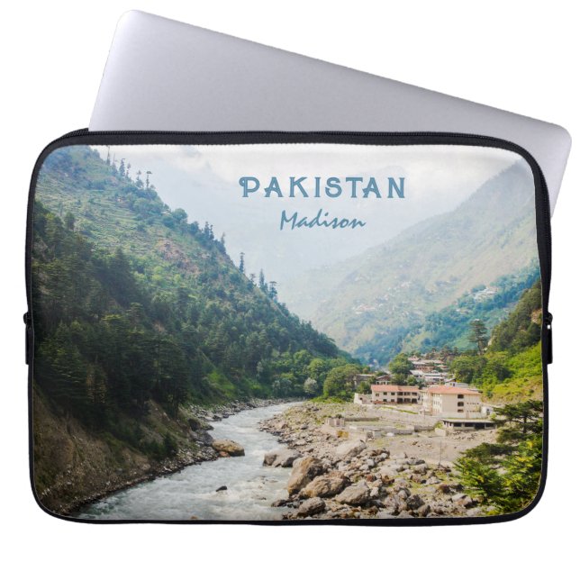 Individuelle Name und Text Pakistan Laptopschutzhülle (Vorderseite)