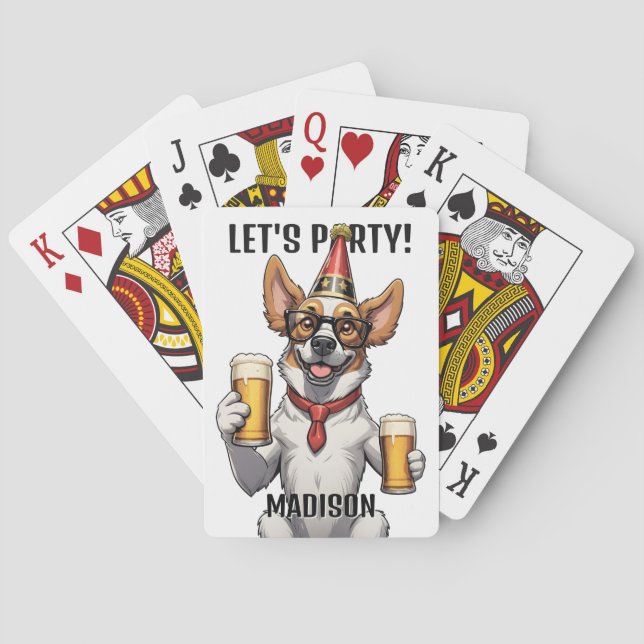 Individuelle Name und Text Party Tier Spielkarten (Rückseite)