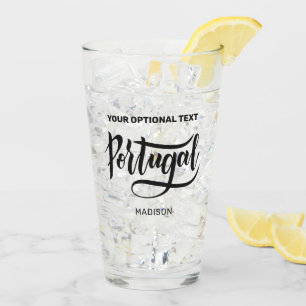Individuelle Name und Text Portugal Glas
