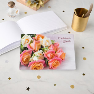 Individuelle Name und Text Rosa und Weiß Gästebuch