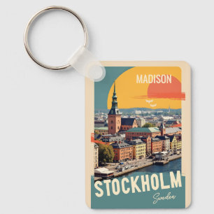 Individuelle Name und Text Stockholm Schweden Schlüsselanhänger