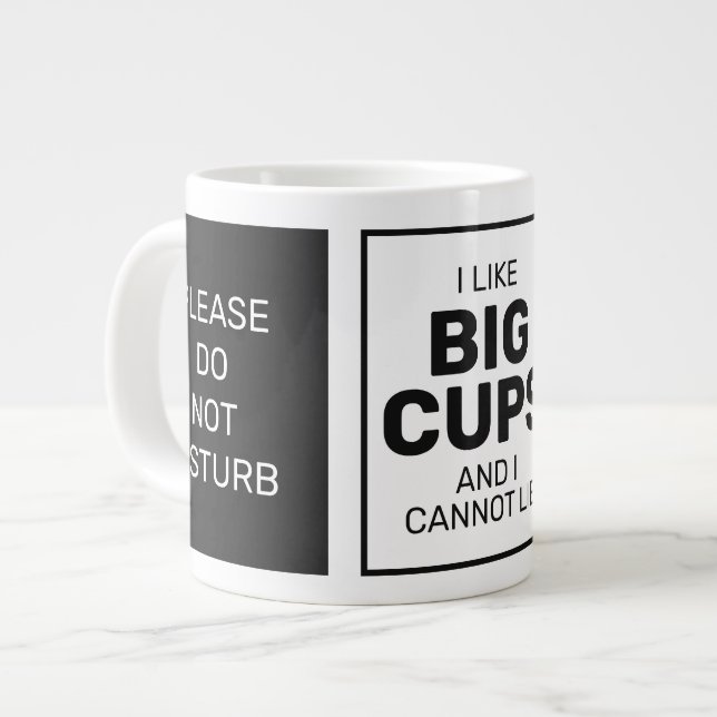 Individuelle Name und Texte Jumbo-Tasse (Vorderseite Links)