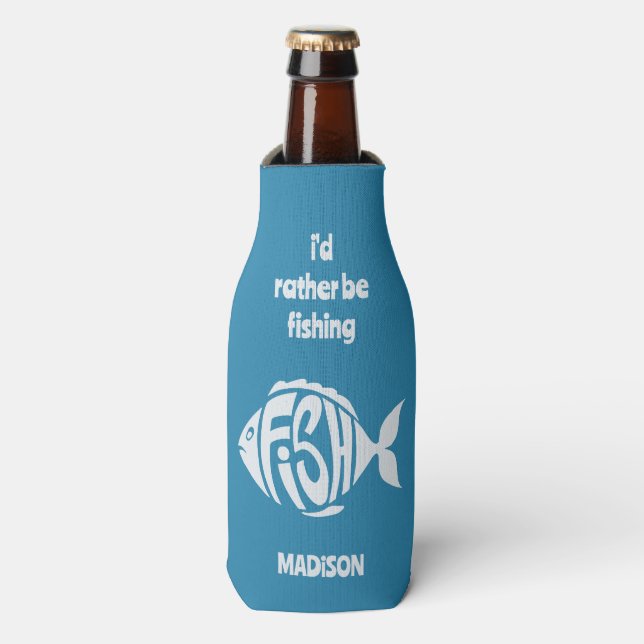 Individuelle Name- und Textfisch Flaschenkühler (Flaschenvorderseite)