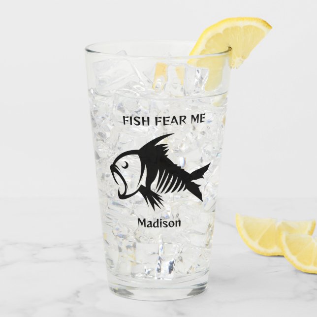 Individuelle Name- und Textfisch Glas (Rückseite Ice)