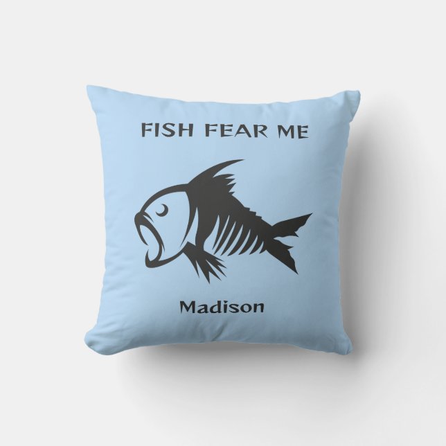 Individuelle Name- und Textfisch Kissen (Vorderseite)