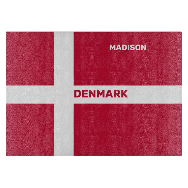 Individuelle Name- und Textmarkierung Dänemark Schneidebrett (Vorderseite)