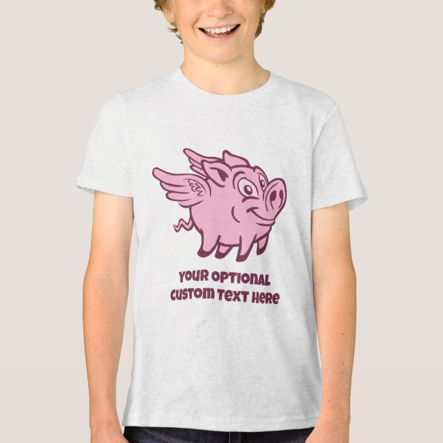 Individuelle Name- und Textschweine Tri-Blend Shirt (Vorderseite)