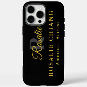 Individuelle Name und Titel mit Monogramm iPhone 16 Pro Max Hülle