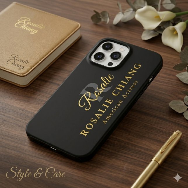 Individuelle Name und Titel mit Monogramm Case-Mate iPhone Hülle (Custom Name & Title with Monogram iPhone 15 Pro Max Case)