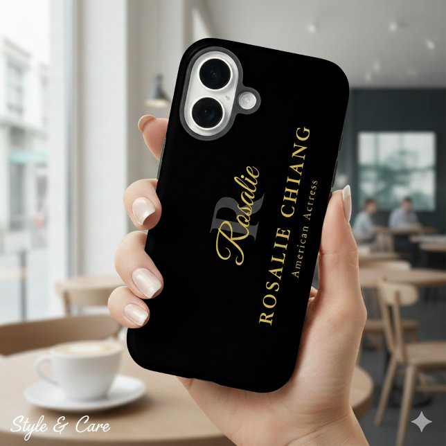 Individuelle Name und Titel mit Monogramm Case-Mate iPhone Hülle (Custom Name & Title with Monogram Case-Mate iPhone Case)