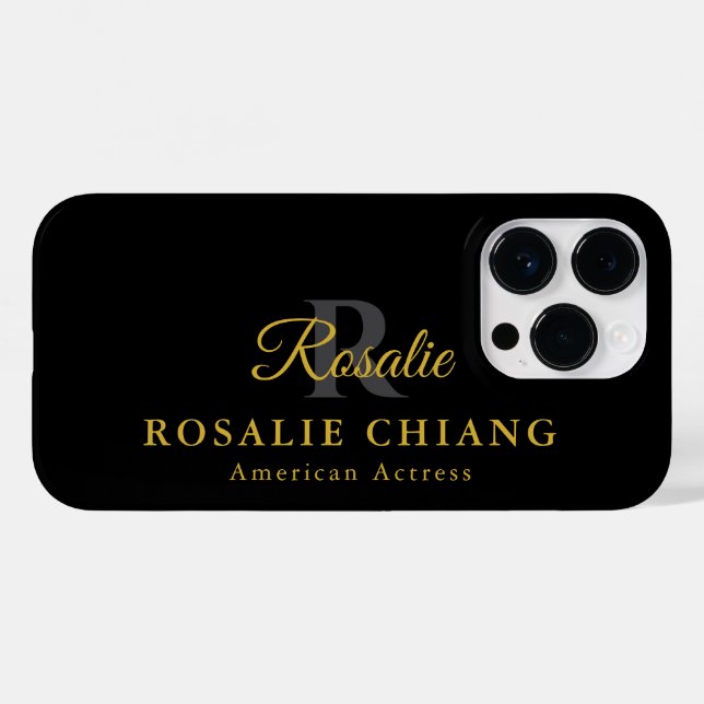 Individuelle Name und Titel mit Monogramm Case-Mate iPhone Hülle (Rückseite (Horizontal))