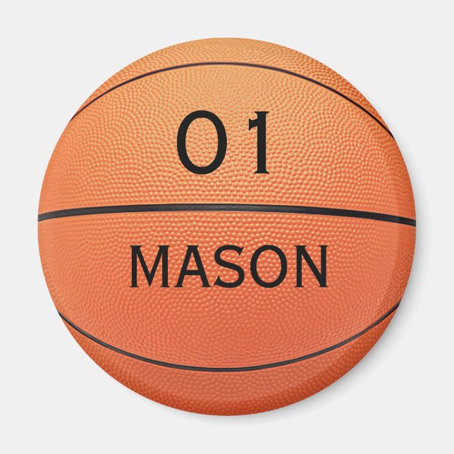Individuelle Name- und Zahlenbasketballmagnet Magnet (Vorne)