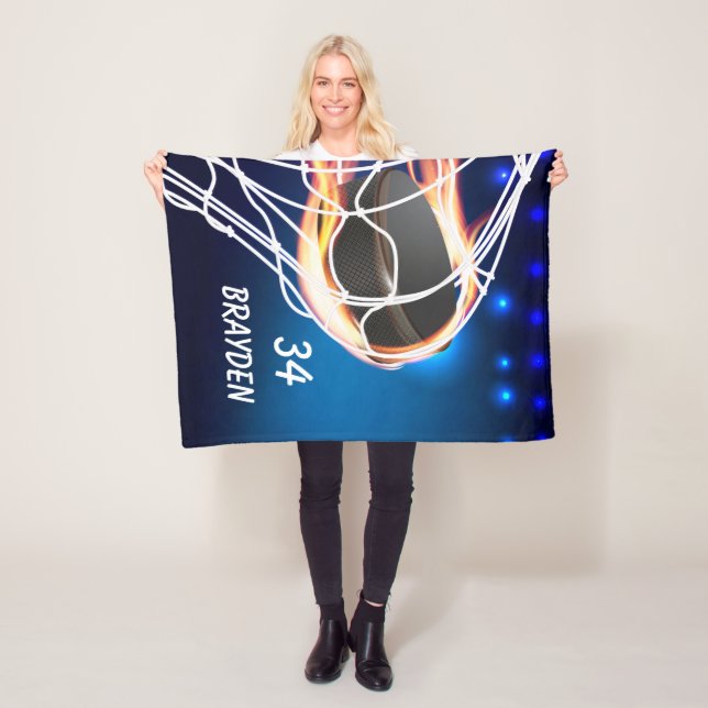 Individuelle Name und Zahlhockey Fleece Blanket (Beispiel)