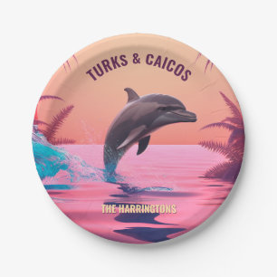 Individuelle Name- und Zieldolphin Pappteller