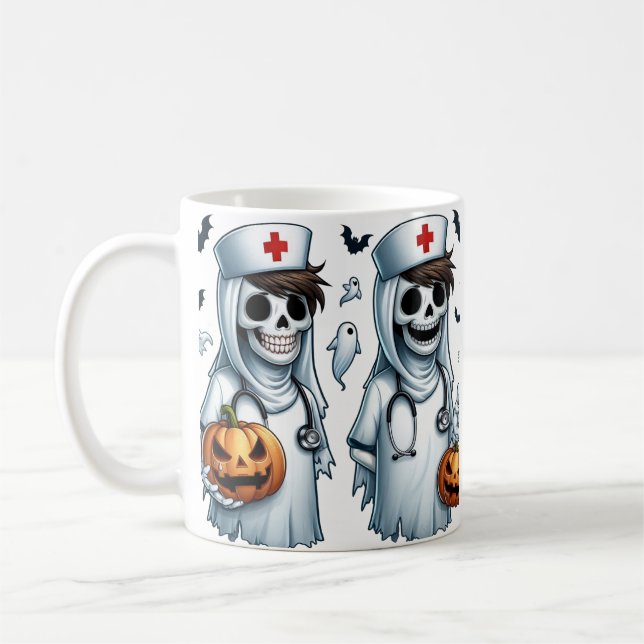 Individuelle Name unheimlich Halloween Geisterschw Kaffeetasse (Links)