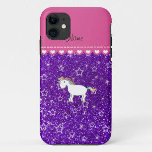 Individuelle Name unicorgo indigo lila Glitzer Ste iPhone 11 Hülle