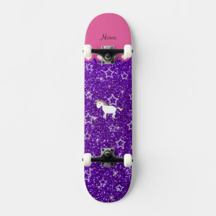 Individuelle Name unicorgo indigo lila Glitzer Ste Skateboard
