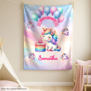 Individuelle Name Unicorn Blanket 6. Geburtstagska Fleecedecke