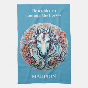 Individuelle Name Unicorn Geschirrtuch