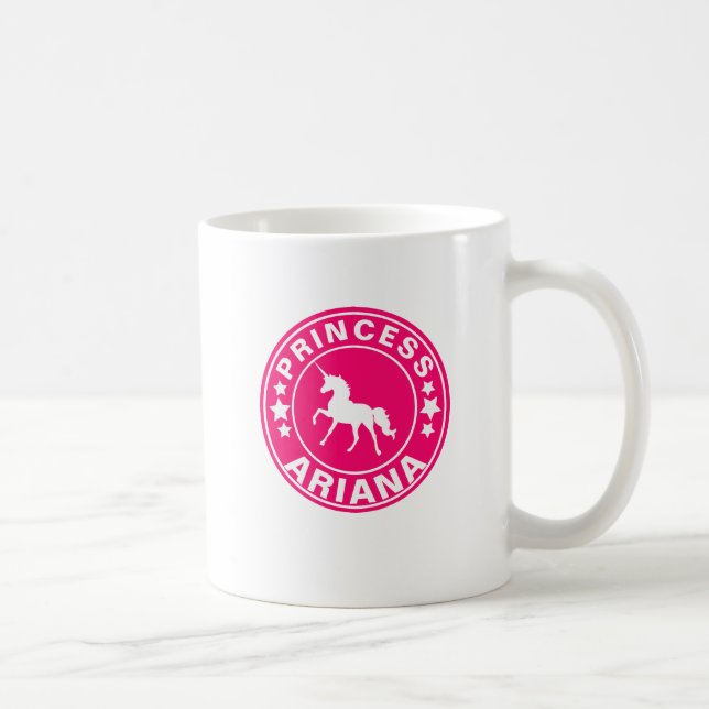 Individuelle Name Unicorn Princess Pink Personalis Kaffeetasse (Rechts)