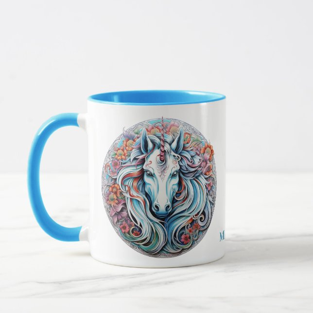 Individuelle Name Unicorn Tasse (Links)